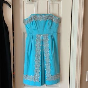 Lilly Pulitzer Strapless Lace Detail A-line Dress